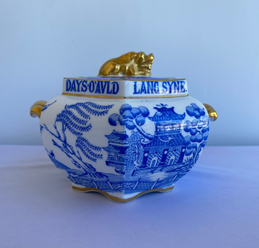 Tiffany & Co. Copelands China 19th-century Auld Lang Syne Sugar Bowl w/ Lid